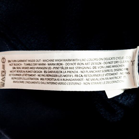 Ariat Hoodie Men’s Medium Pullover Navy Blue Southwest Graphic Logo Ranch Fleece - Picture 7 of 13